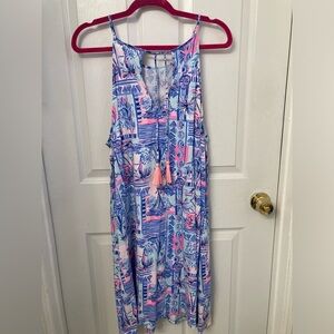 Lilly Pulitzer Margot Swing Dress ~ Whisper Blue Yeah Buoy ~ Sz XL